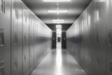 Naklejka premium ia generated. a row of lockers
