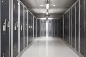 ia generated. a row of lockers