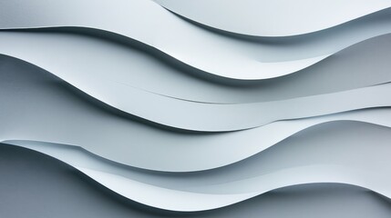Fototapeta premium Modern Abstract White Wavy Paper Art