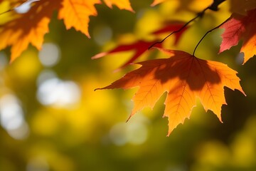 Obraz premium ia generated. autumn leaves on the tree