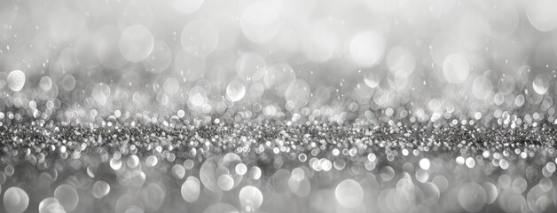 Silver and White Bokeh Light Sparkle Background