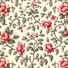 seamless pattern with flowers	
