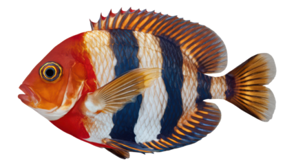  colorful fish isolated on white background.