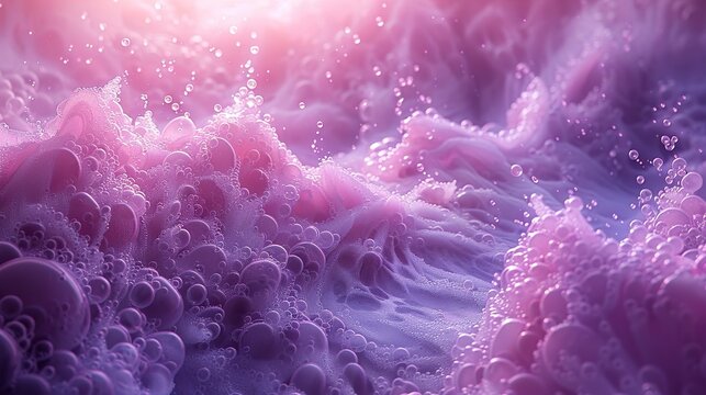 Abstract Purple Bubbles: A Close-Up Macro Photography