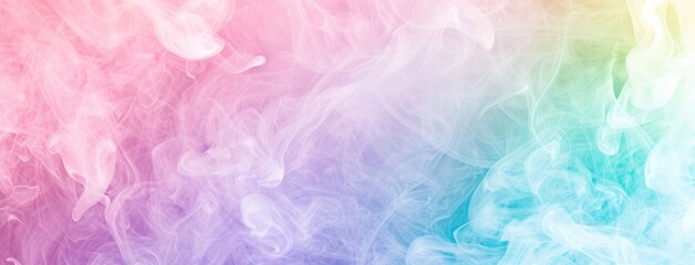 Fototapeta premium Abstract Colorful Smoke On Pastel Banner