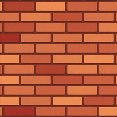 Fototapeta premium Realistic brick wall vector illustration with detailed texture and shadows.