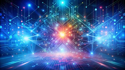 Digital abstract AI background featuring futuristic technology and artificial intelligence concept.