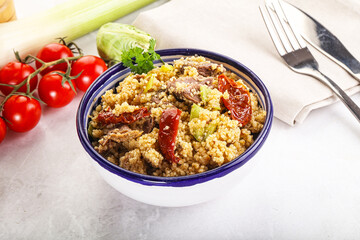 Bulgur with lamb and vegetables