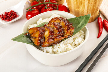 Grilled eel with steamed rice