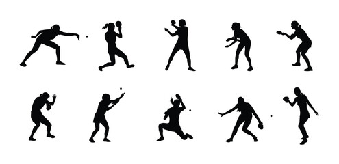 female table tennis player silhouette