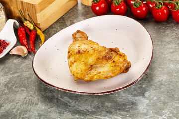 Roasted chicken leg with spices