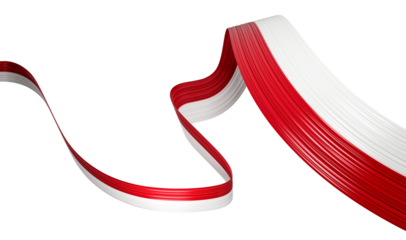 3d Flag Of Poland Country, 3d Wavy Shiny Poland Ribbon Isolated On White Background, 3d illustration
