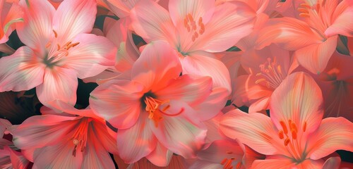 Fototapeta premium Vibrant Coral Floral Background for Design