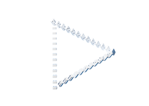 3d Unique Play Symbol Icon Made Of Domino Tiles Isolated On white Background 3d Illustration
