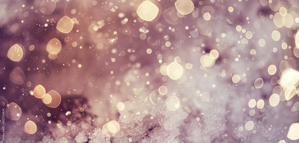 Canvas Prints Sparkling Snow Bokeh Lights Winter Background