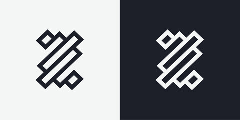 Z puzzle geometric letter logo