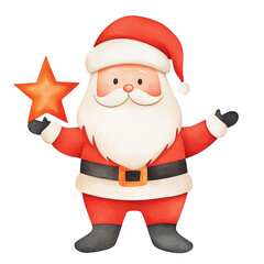 Obraz premium Merry Christmas Santa Claus cartoon character isolated on white background, perfect for holiday celebrations and festive card designs