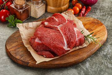 Raw beef meat piece for cooking
