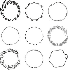 Hand Drawn Circles Artistic Abstract and Sketchy Round Shapes for Creative Designs