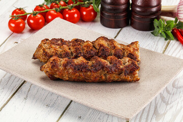 Chicken kebab minced meat and spices