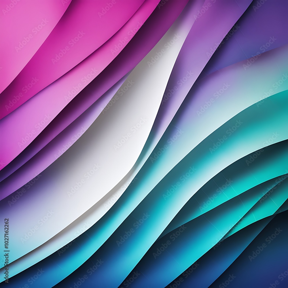 Poster abstract waves of vibrant colors in gradient layers