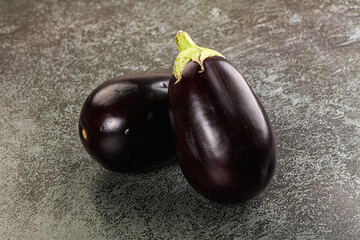Raw ripe organic eggplant vegetable