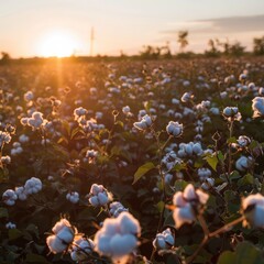 Cotton Field at Sunset