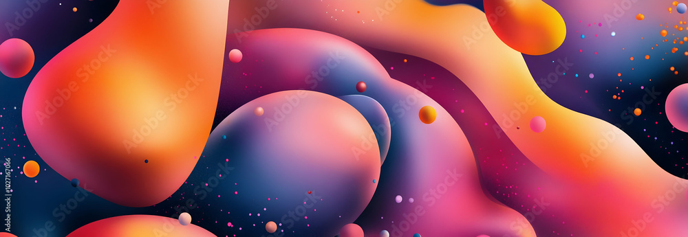 Poster music poster design background showcasing vibrant abstract gradient shapes for events-