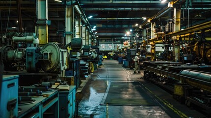 Fototapeta premium Large-Scale Industrial Factory Interior