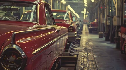 Classic Cars in Assembly Line