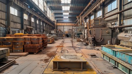 Industrial Factory Interior with Equipment