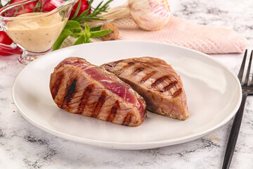 Delicous grilled tuna dish steak
