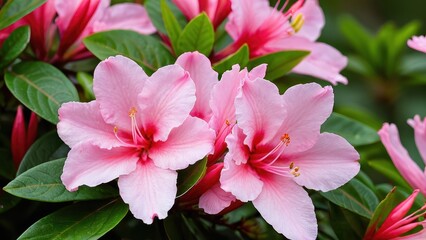 Beautiful azelia flower illustration, ideal for gardening guides, floral designs, or botanical projects