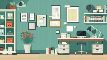 Modern Home Office Workspace with Desktop