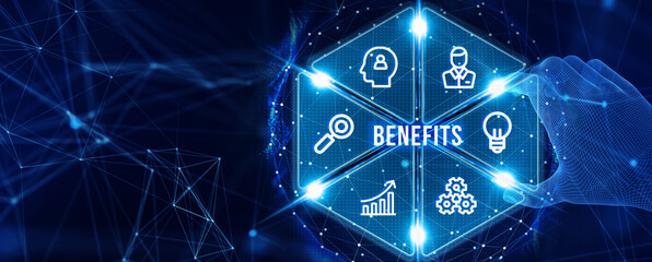 Employee benefits help to get the best human resources. Business concept. 3d illustration
