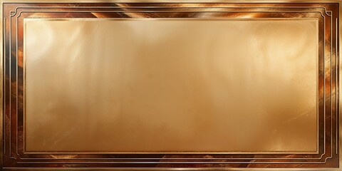 Gold plaque with ornate frame for elegant design.