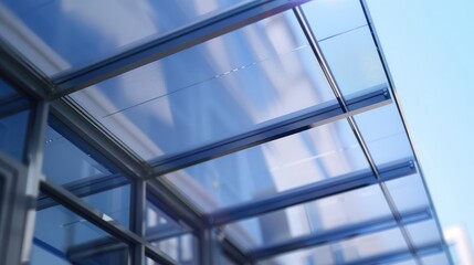 Modern Glass Architectural Structure with Reflections