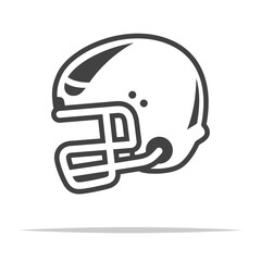 Football helmet outline icon transparent vector isolated