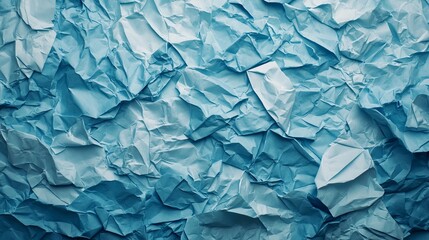 Obraz premium A creative background featuring a scattered overlay of crumpled papers, creating a textured and dynamic visual. The crumpled papers overlap randomly, adding depth 