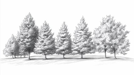 View row trees princess architectural sketch pines everywhere botanic garden using toon
