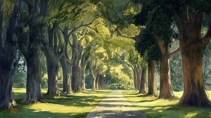 View row trees princess architectural sketch pines everywhere botanic garden using toon

