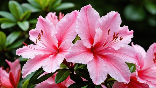 Beautiful azelia flower illustration, ideal for gardening guides, floral designs, or botanical projects