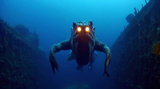 Monster Sea Creature in underwater