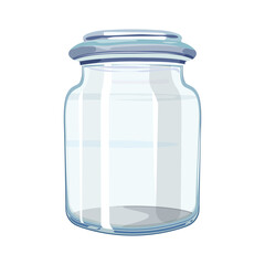 Decorative glass jar on isolated background. Template for your design.