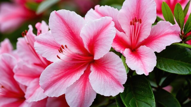 Vibrant azelia plant graphic, perfect for landscape designs, home decor visuals, or plant care publications