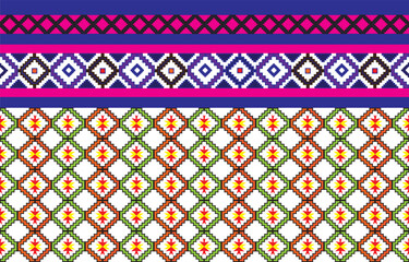 Ikat ethnic tribal ,handmade native pattern motif. Ethnic ikat abstract background art.Ikat geometric  ethnic oriental seamless pattern.Design for fabric pattern , textile ,printing and other project.