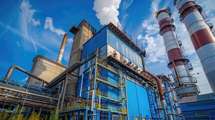 Fototapeta premium Modern Industrial Power Plant and Chimneys