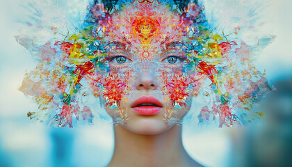 Capture portraits through a kaleidoscope lens or using multiple mirrors arranged to create kaleidoscopic patterns