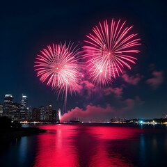 fireworks over the river
