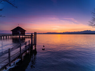 Fototapeta premium sunset at pier